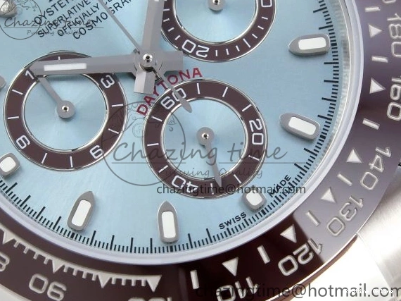 0418 TimelessDesign DAYTONA 116506 SS OMF BEST EDITION ICE BLUE DIAL ON SS BRACELET A7750 (SLIM MOVEMENT) 1811